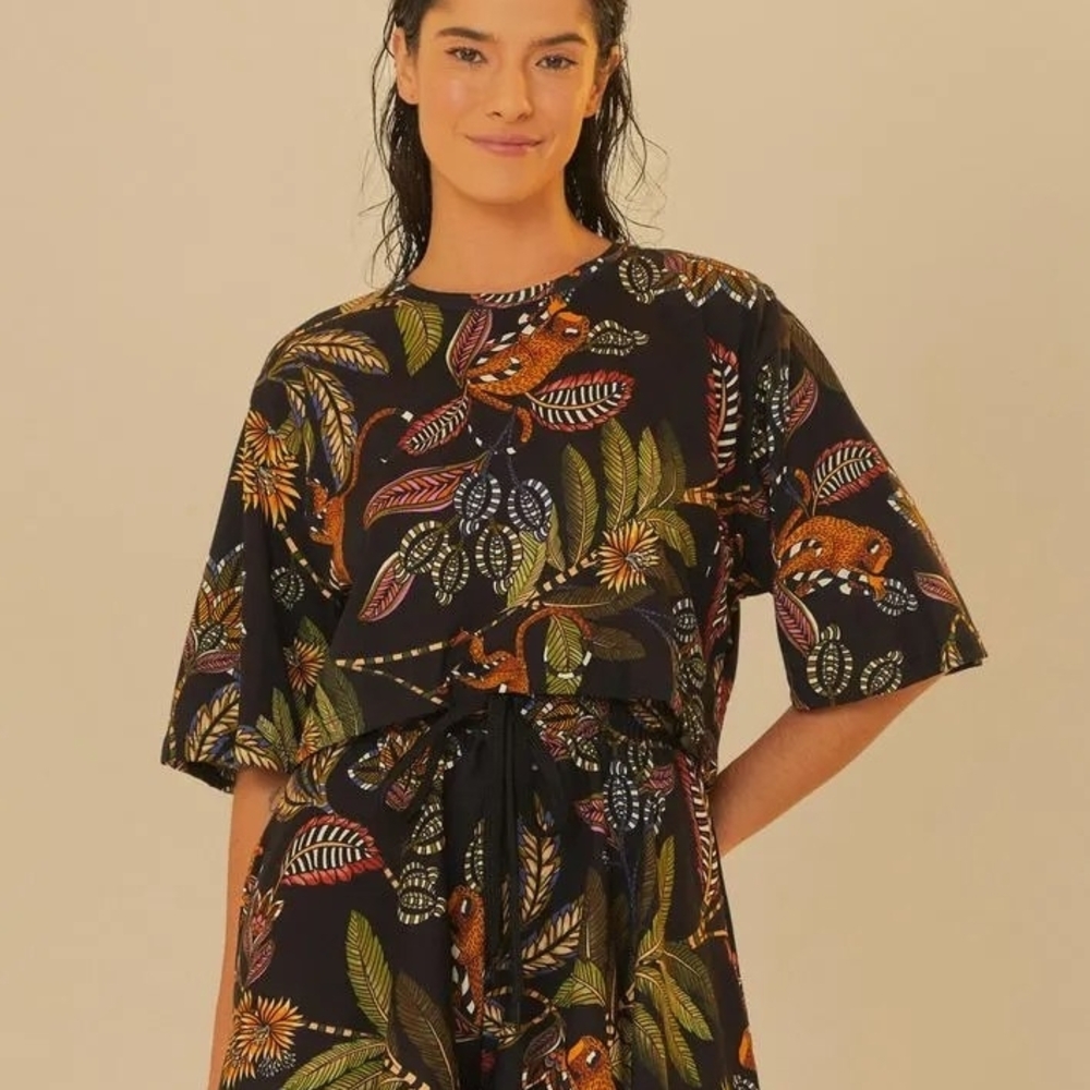 🌿 FARM Rio Cropped T-shirt - Festa De Caju